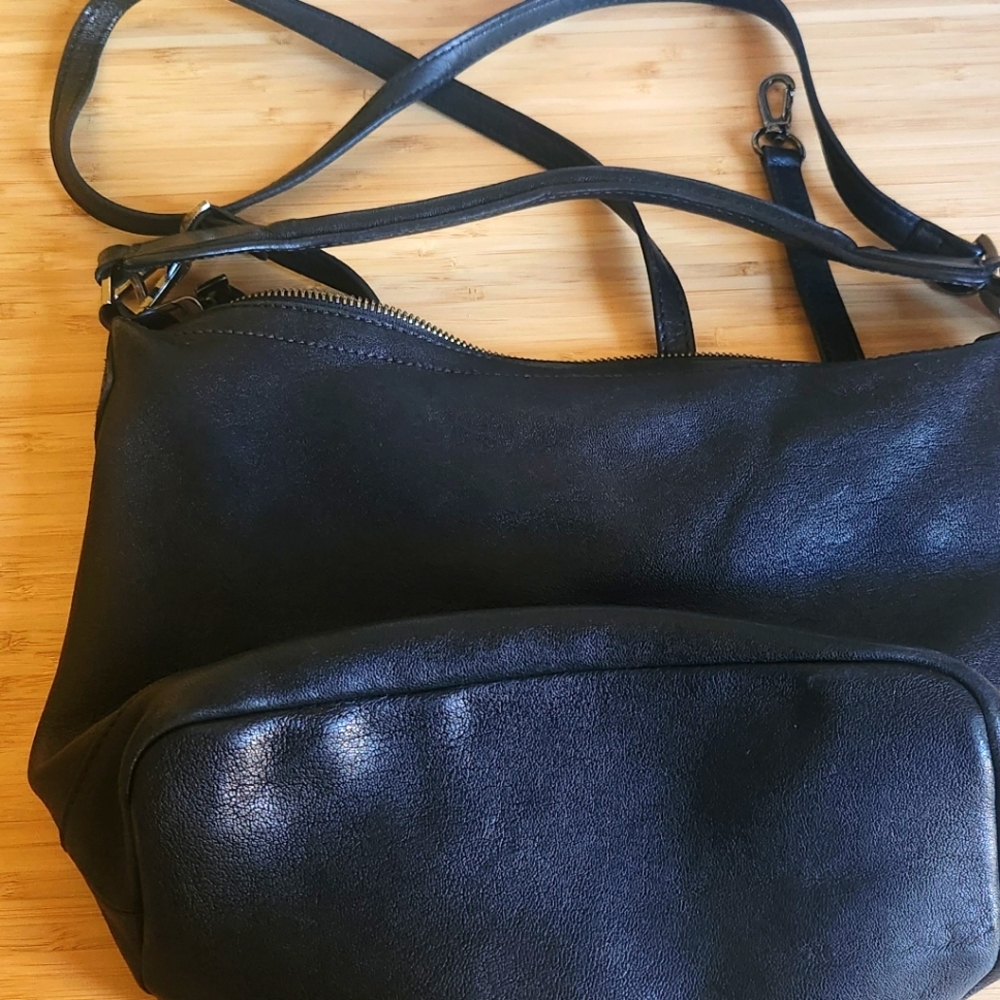 Longchamp Black Leather Shoulder Bag
